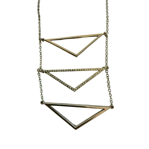 American Eagle Outfitters Silver-Tone Triple Triangle Pendant Necklace - Picture 2 of 4